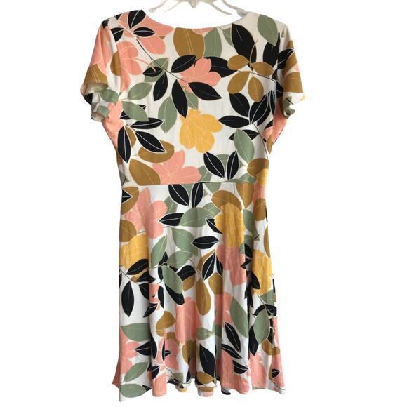 Rachel Zoe Colorful Floral Print Knit Dress with Supplice Neckline size M - Picture 2 of 10